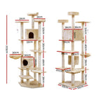 Cat Tree 203cm Trees Scratching Post Scratcher Tower Condo House Furniture Wood Beige