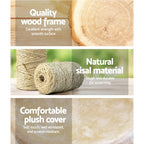 Cat Tree 203cm Trees Scratching Post Scratcher Tower Condo House Furniture Wood Beige