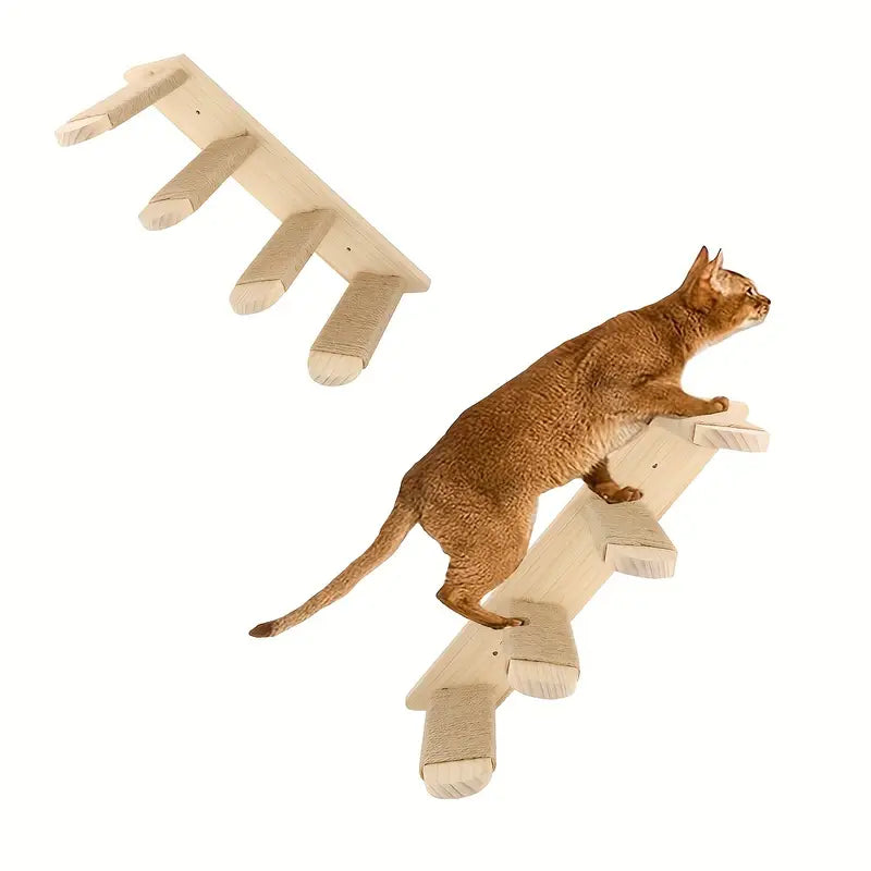 Elevated Wooden Cat Climbing Shelf